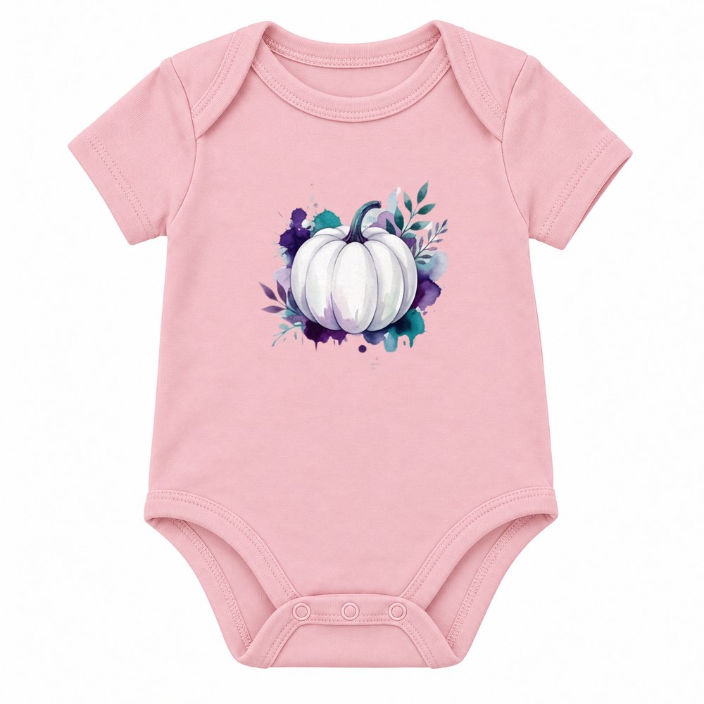 White Pumpkin Purple Splash Fall Tee