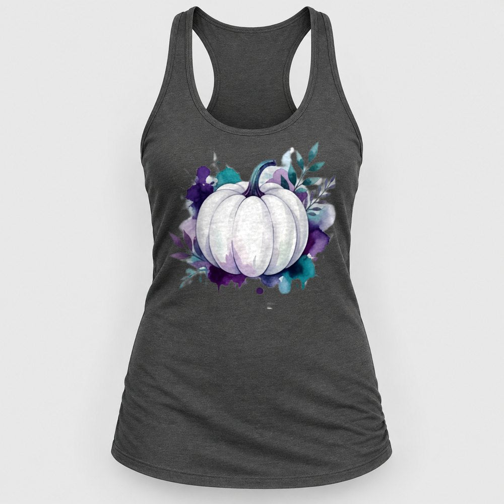 White Pumpkin Purple Splash Racerback Tank