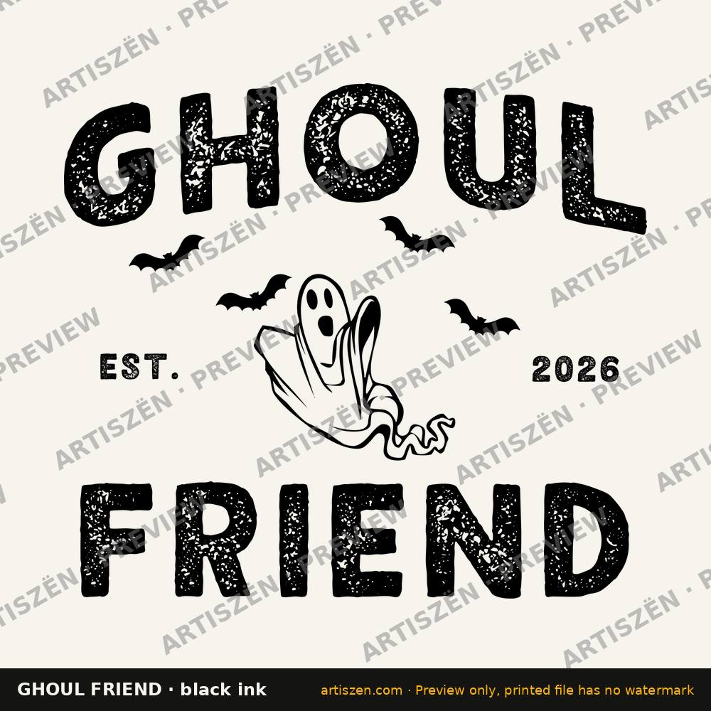 Ghoul Friend DTF transfer preview