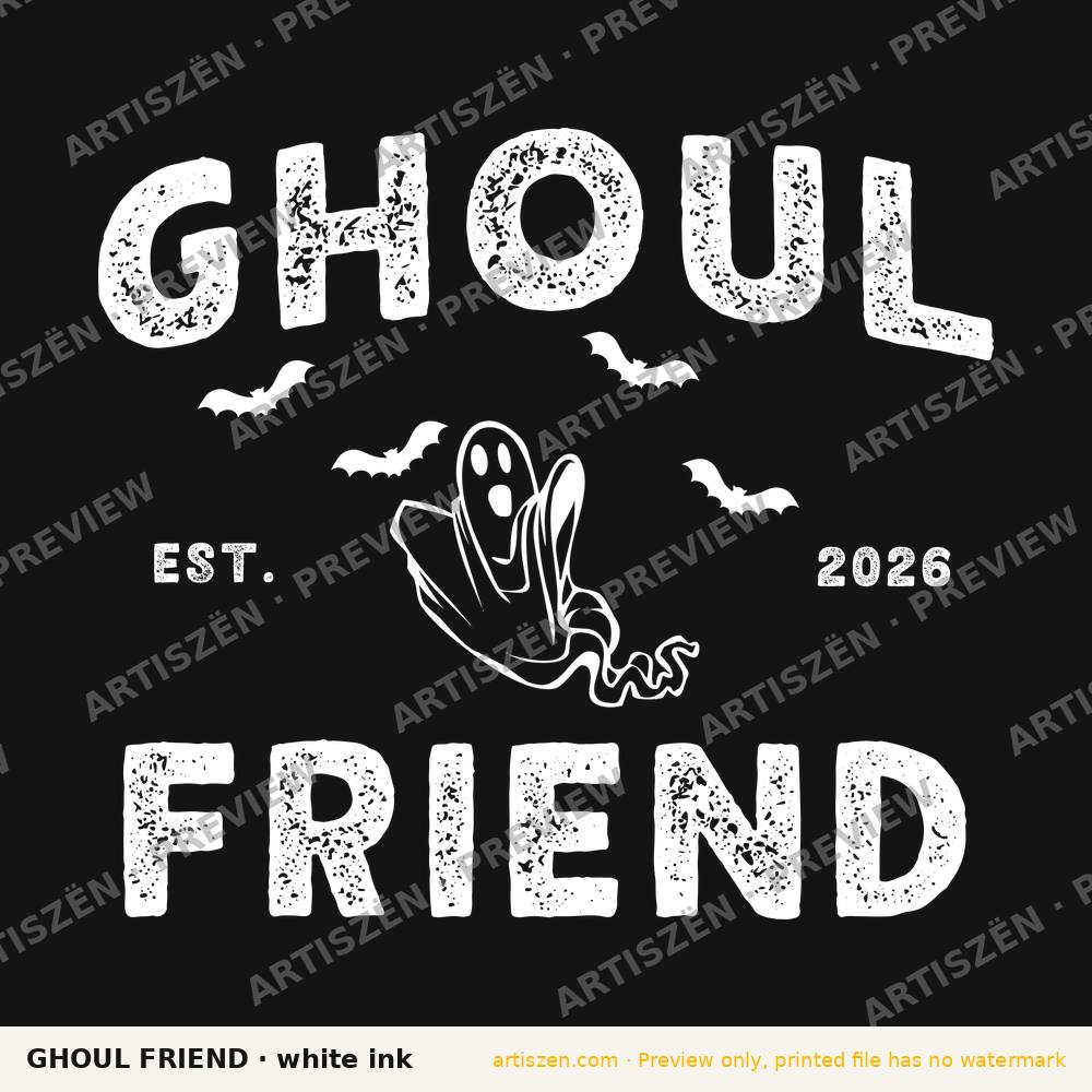Ghoul Friend white ink preview