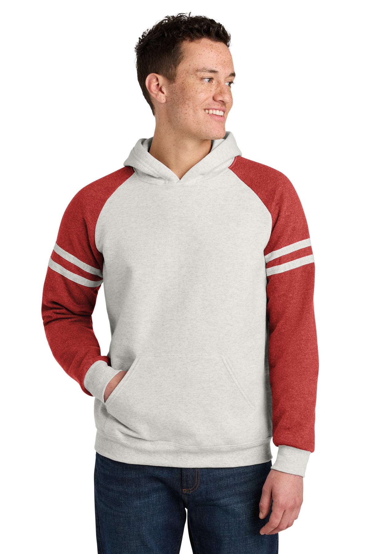 Oatmeal Heather/ Fiery Red Heather