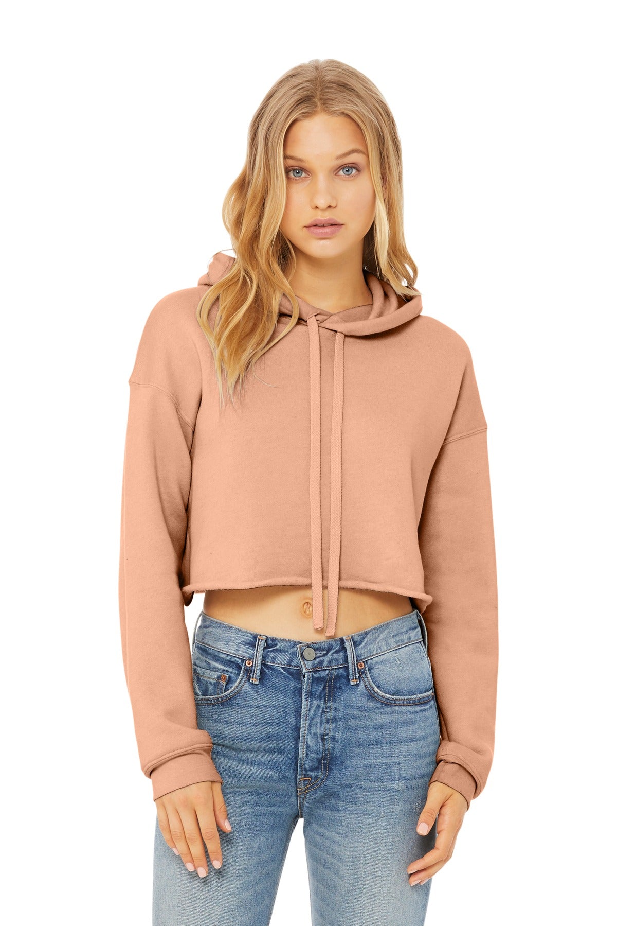 Sudadera con capucha corta de felpa para mujer Bella+Canvas (BC7502)
