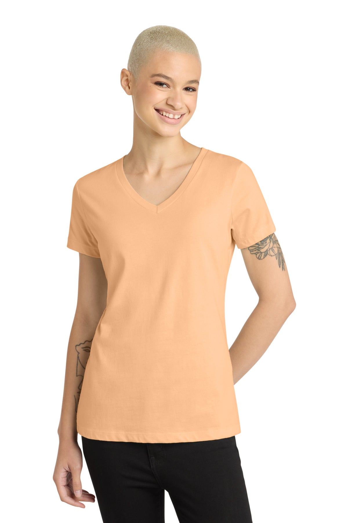 Camiseta de cuello en V para mujer District Perfect Weight (DM1170L)
