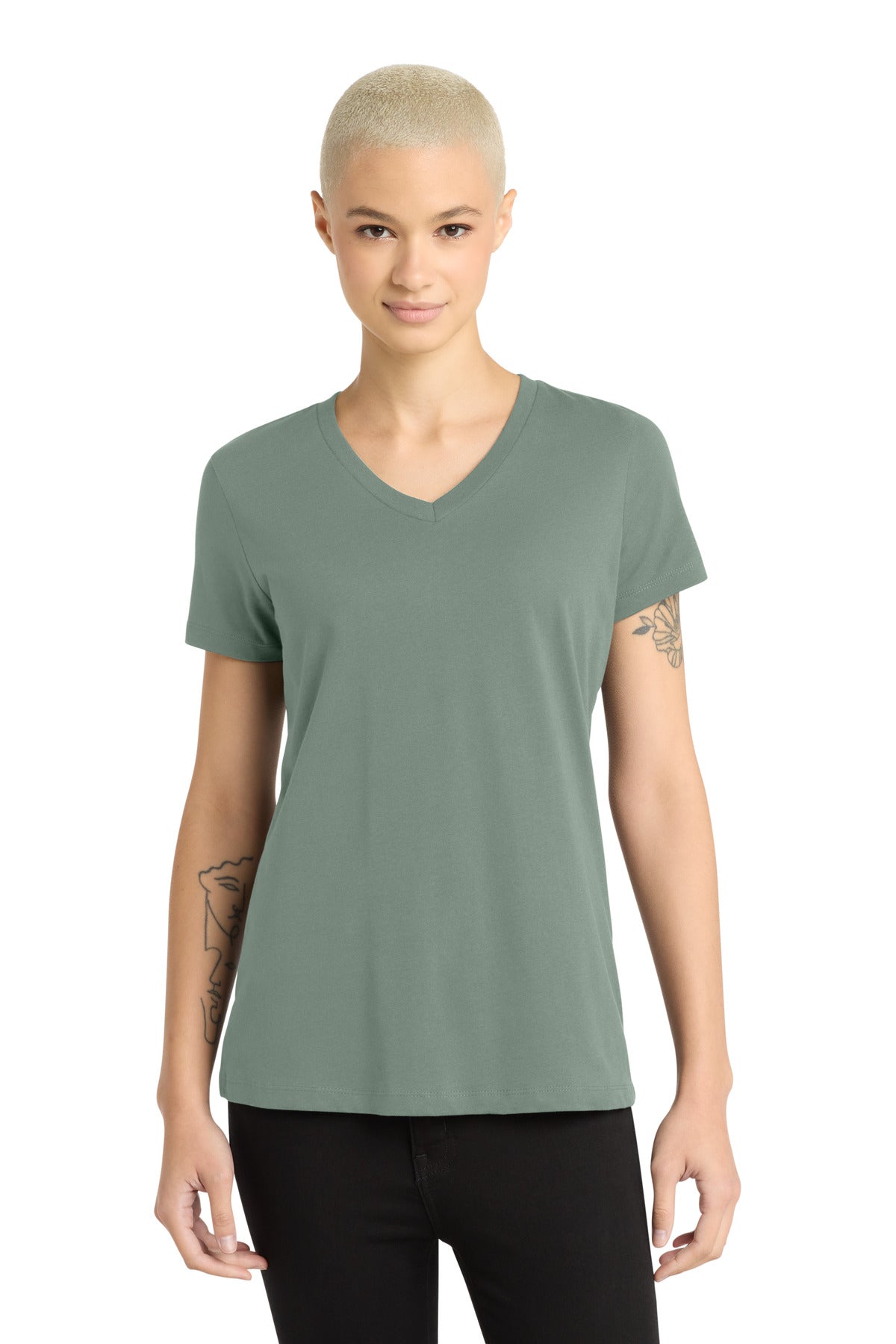 Camiseta de cuello en V para mujer District Perfect Weight (DM1170L)