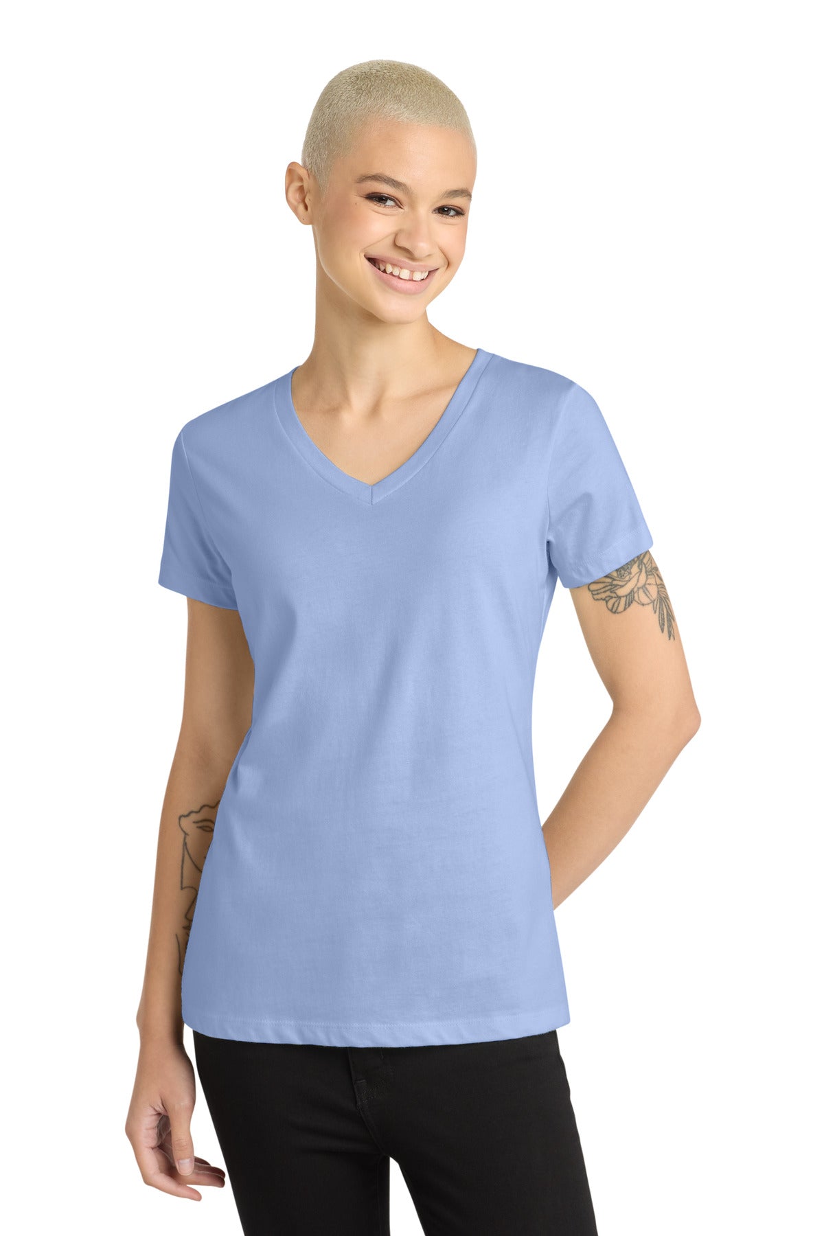Camiseta de cuello en V para mujer District Perfect Weight (DM1170L)