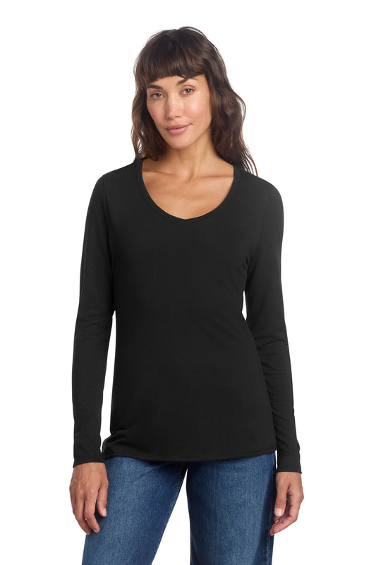 District Women's Perfect Tri Long Sleeve V-Neck Tee (DT135)