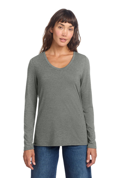 District Women's Perfect Tri Long Sleeve V-Neck Tee (DT135)