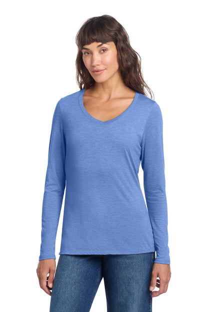 District Women's Perfect Tri Long Sleeve V-Neck Tee (DT135)
