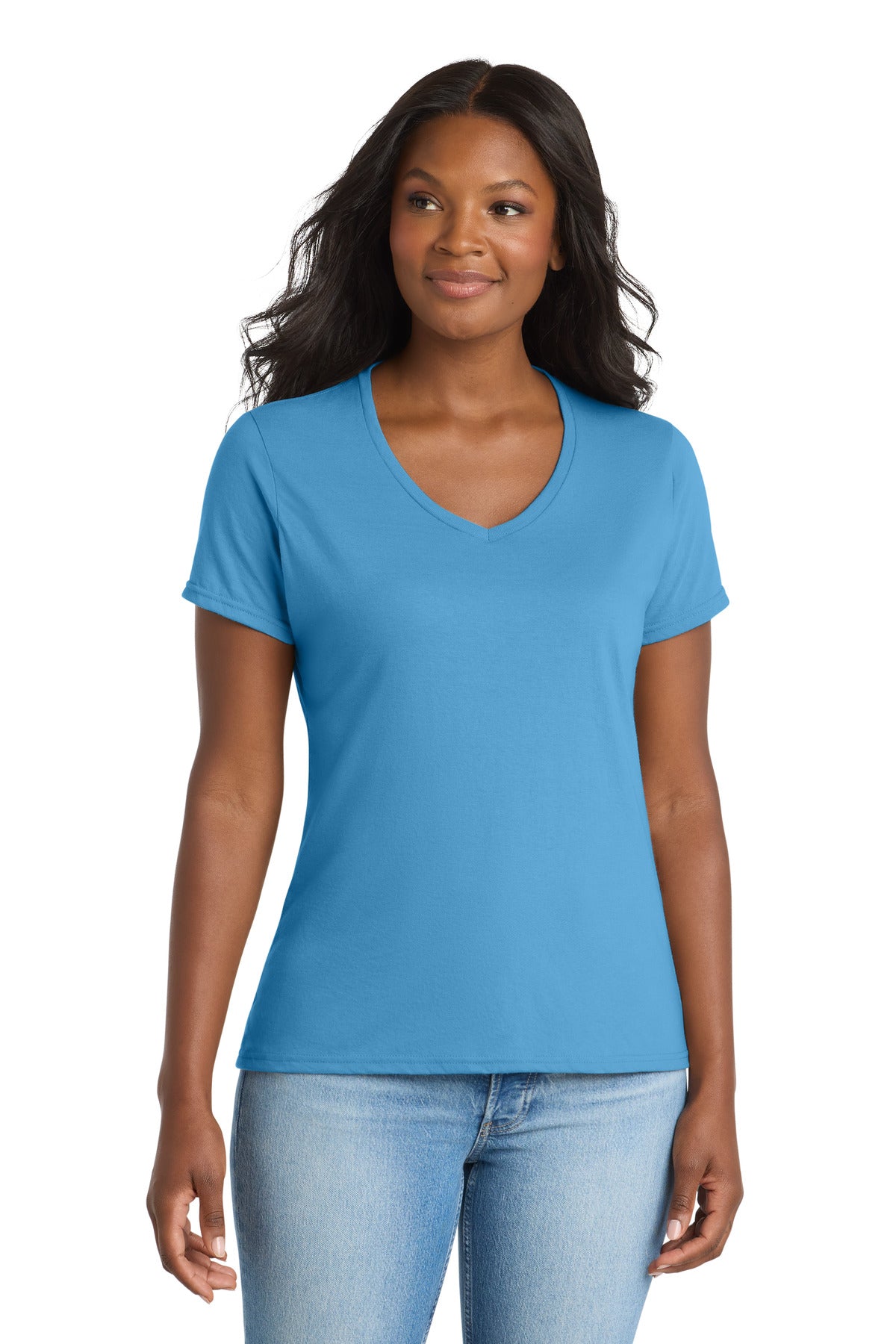 Camiseta de cuello en V para mujer Performance Blend de Port & Company (LPC381V)