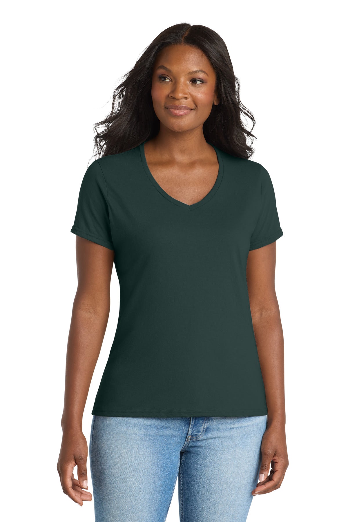 Camiseta de cuello en V para mujer Performance Blend de Port & Company (LPC381V)