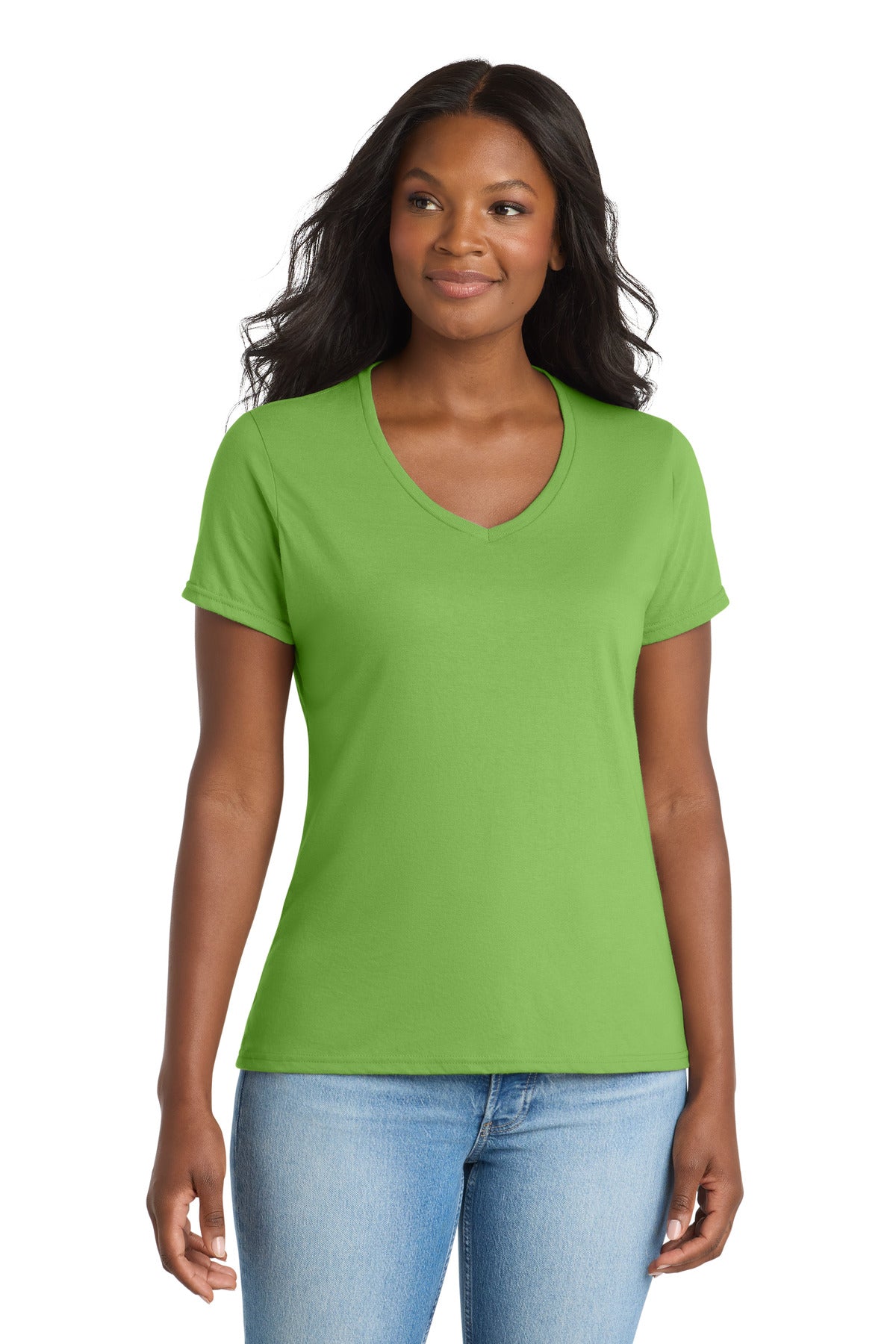 Camiseta de cuello en V para mujer Performance Blend de Port & Company (LPC381V)