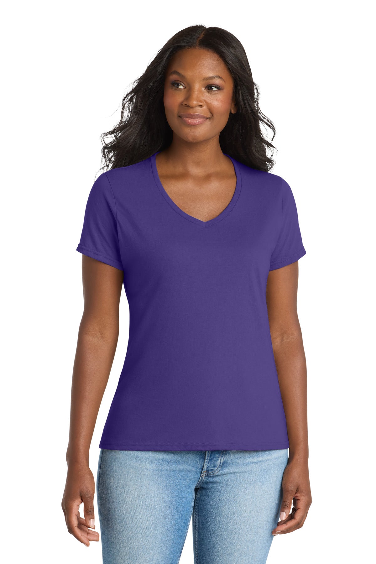 Camiseta de cuello en V para mujer Performance Blend de Port & Company (LPC381V)