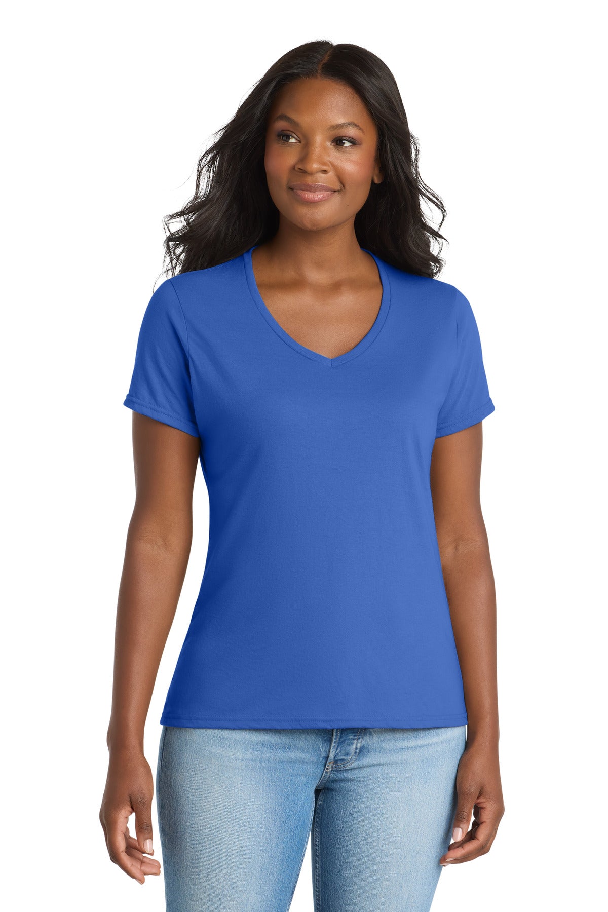 Camiseta de cuello en V para mujer Performance Blend de Port & Company (LPC381V)