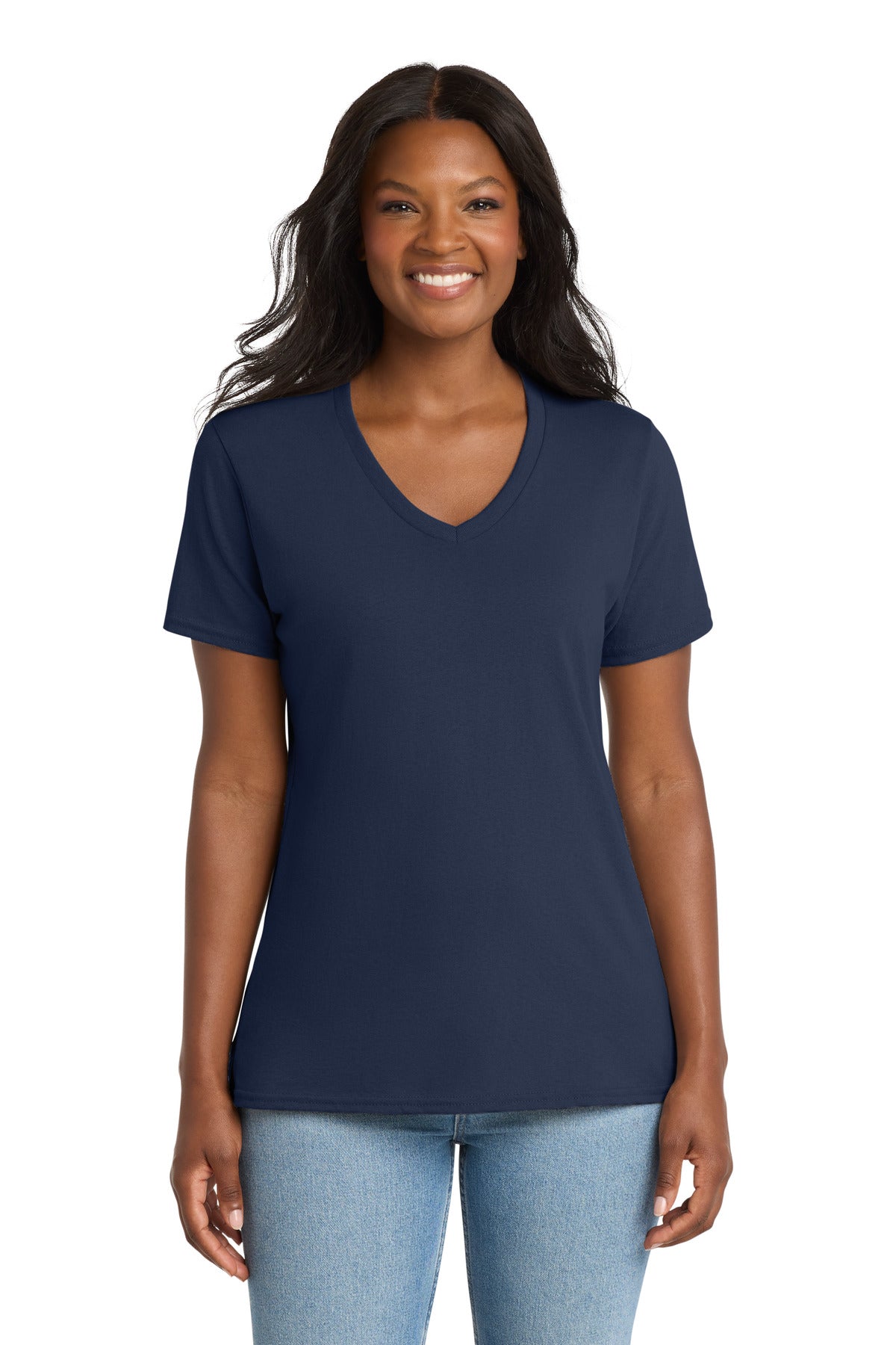 Port & Company Women's Core Cotton V-Neck Tee (LPC54V)