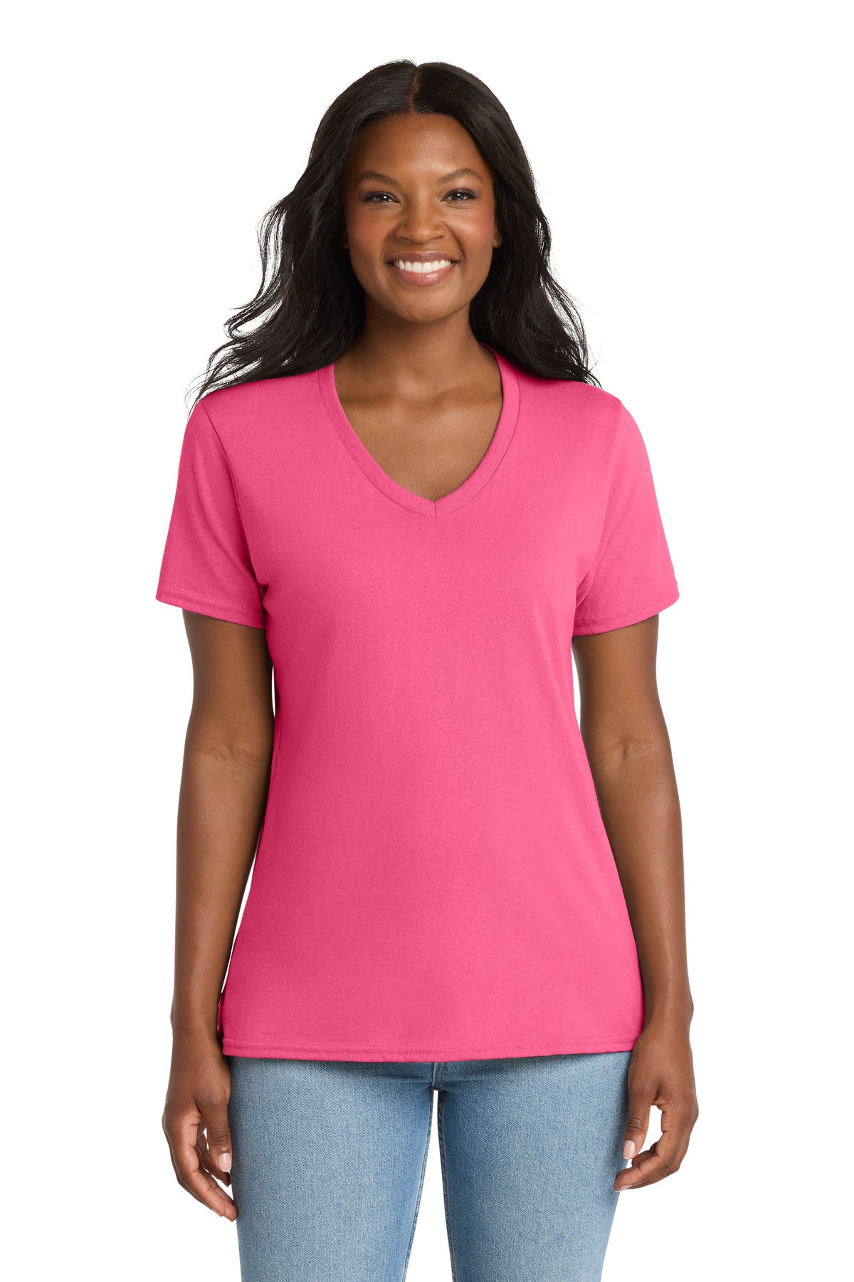 Port & Company Women's Core Cotton V-Neck Tee (LPC54V)