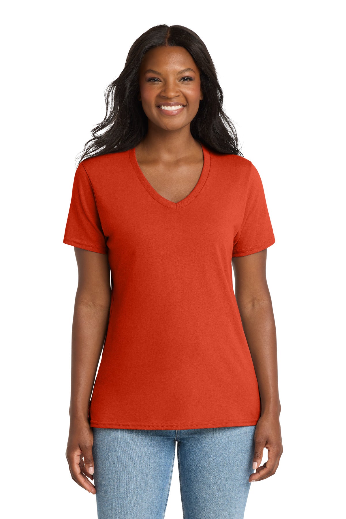 Port & Company Women's Core Cotton V-Neck Tee (LPC54V)