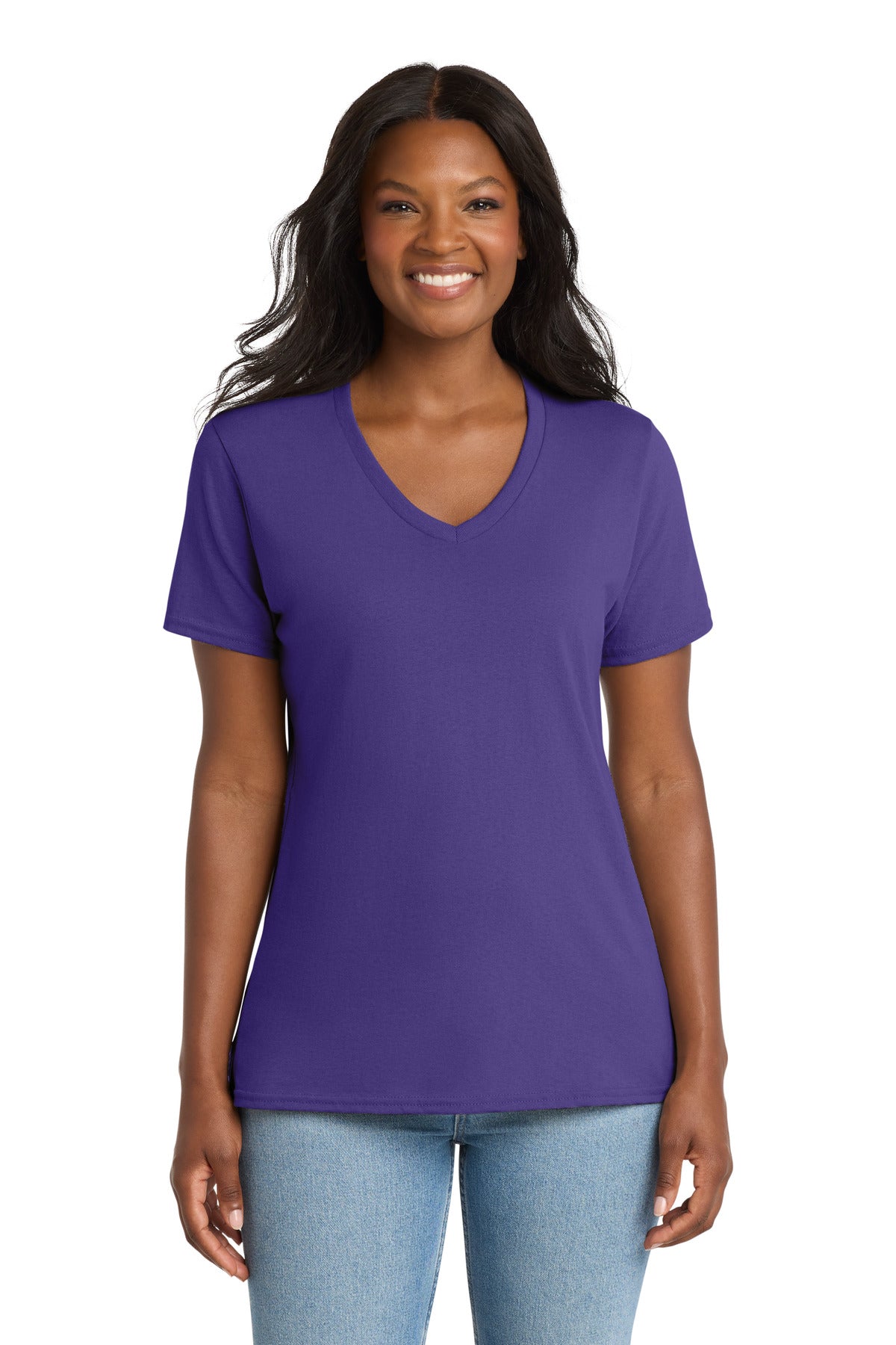 Port & Company Women's Core Cotton V-Neck Tee (LPC54V)