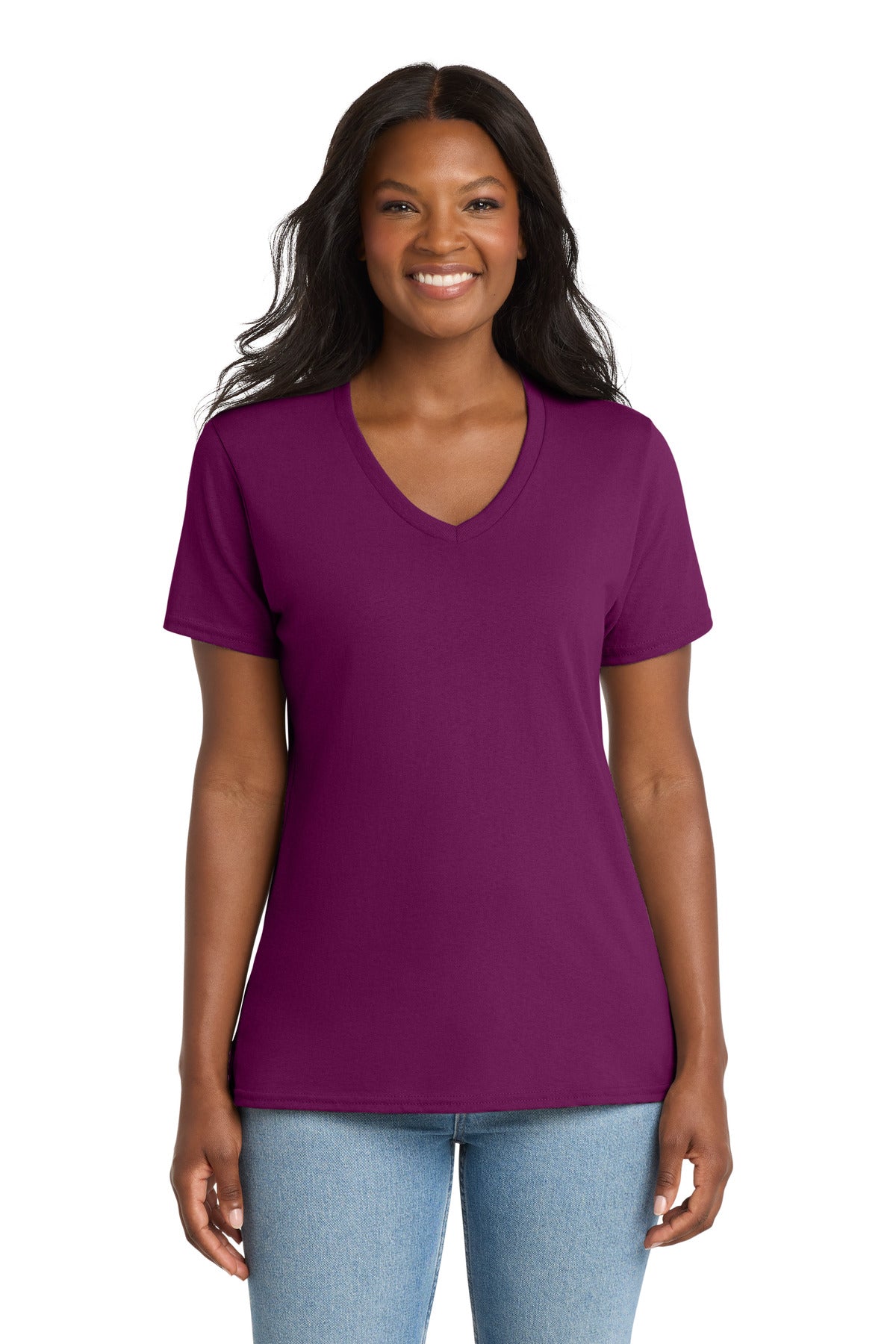 Port & Company Women's Core Cotton V-Neck Tee (LPC54V)
