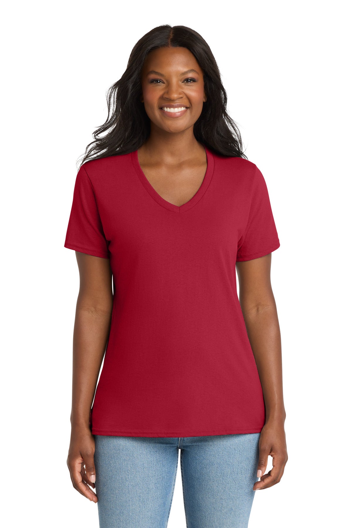 Port & Company Women's Core Cotton V-Neck Tee (LPC54V)