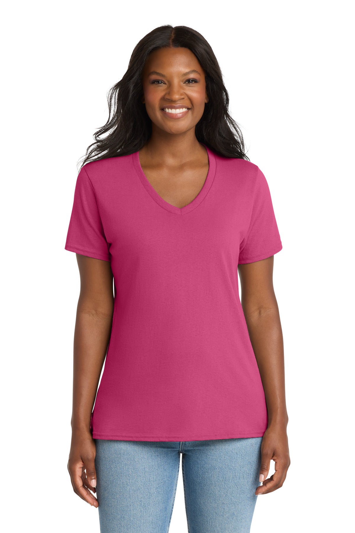 Port & Company Women's Core Cotton V-Neck Tee (LPC54V)