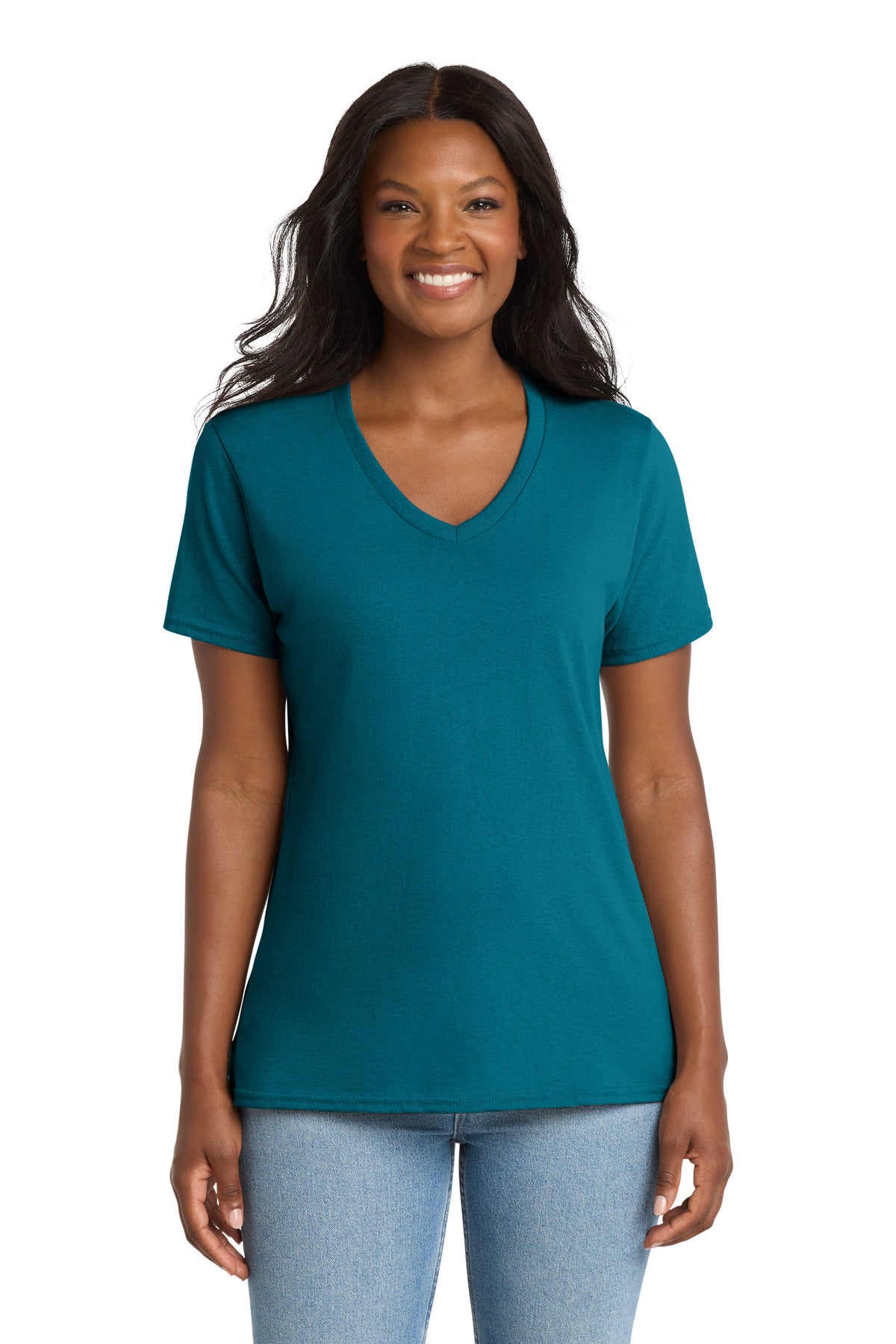 Port & Company Women's Core Cotton V-Neck Tee (LPC54V)