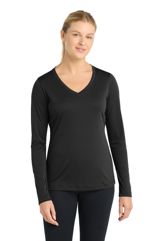 Camiseta de cuello en V de manga larga para mujer Sport-Tek PosiCharge Competitor™ (LST353LS)