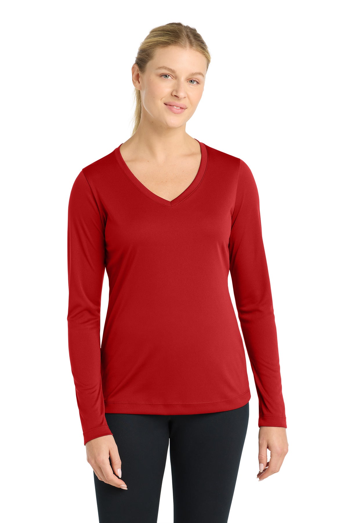 Sport-Tek Women's Long Sleeve PosiCharge Competitor™ V-Neck Tee (LST353LS)