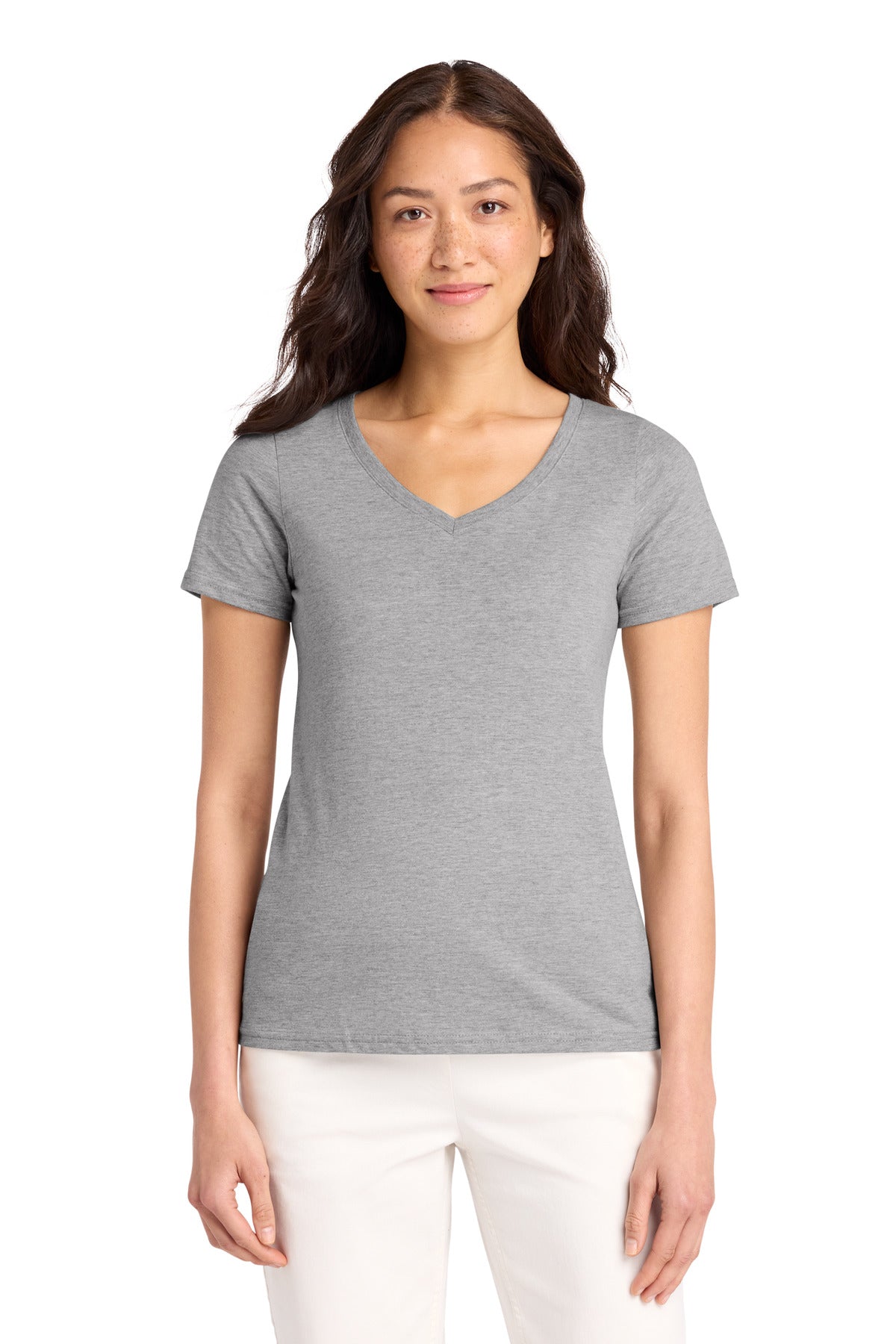 Camiseta de cuello en V para mujer Daily de Volunteer Knitwear™ (LVL45V)