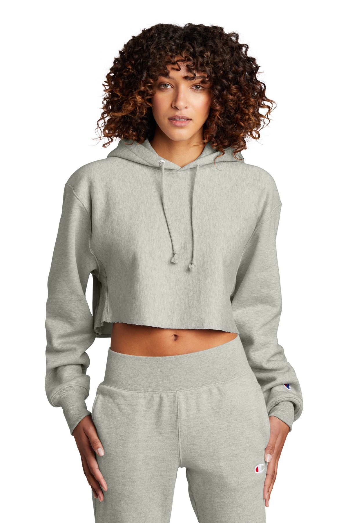 Sudadera con capucha y corte recortado Champion Reverse Weave para mujer (RW01W)