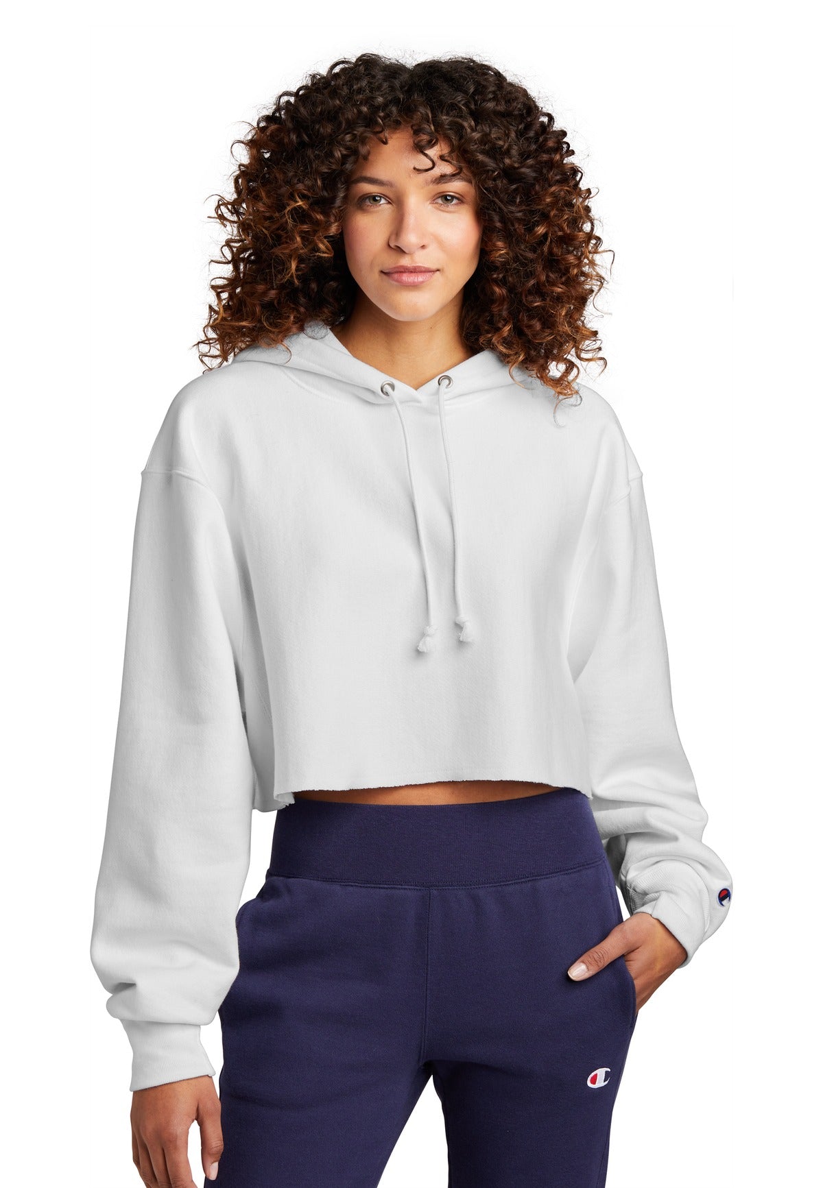 Sudadera con capucha y corte recortado Champion Reverse Weave para mujer (RW01W)