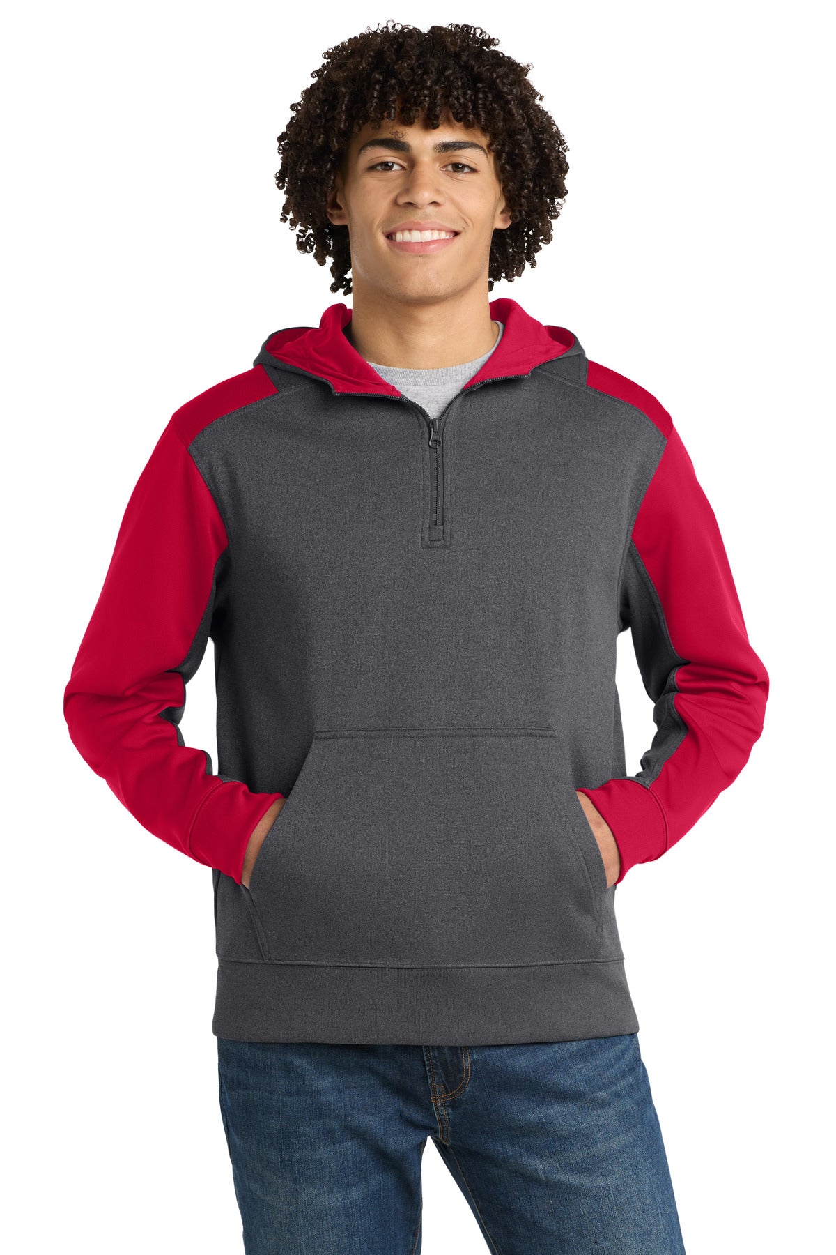Graphite Heather/ True Red