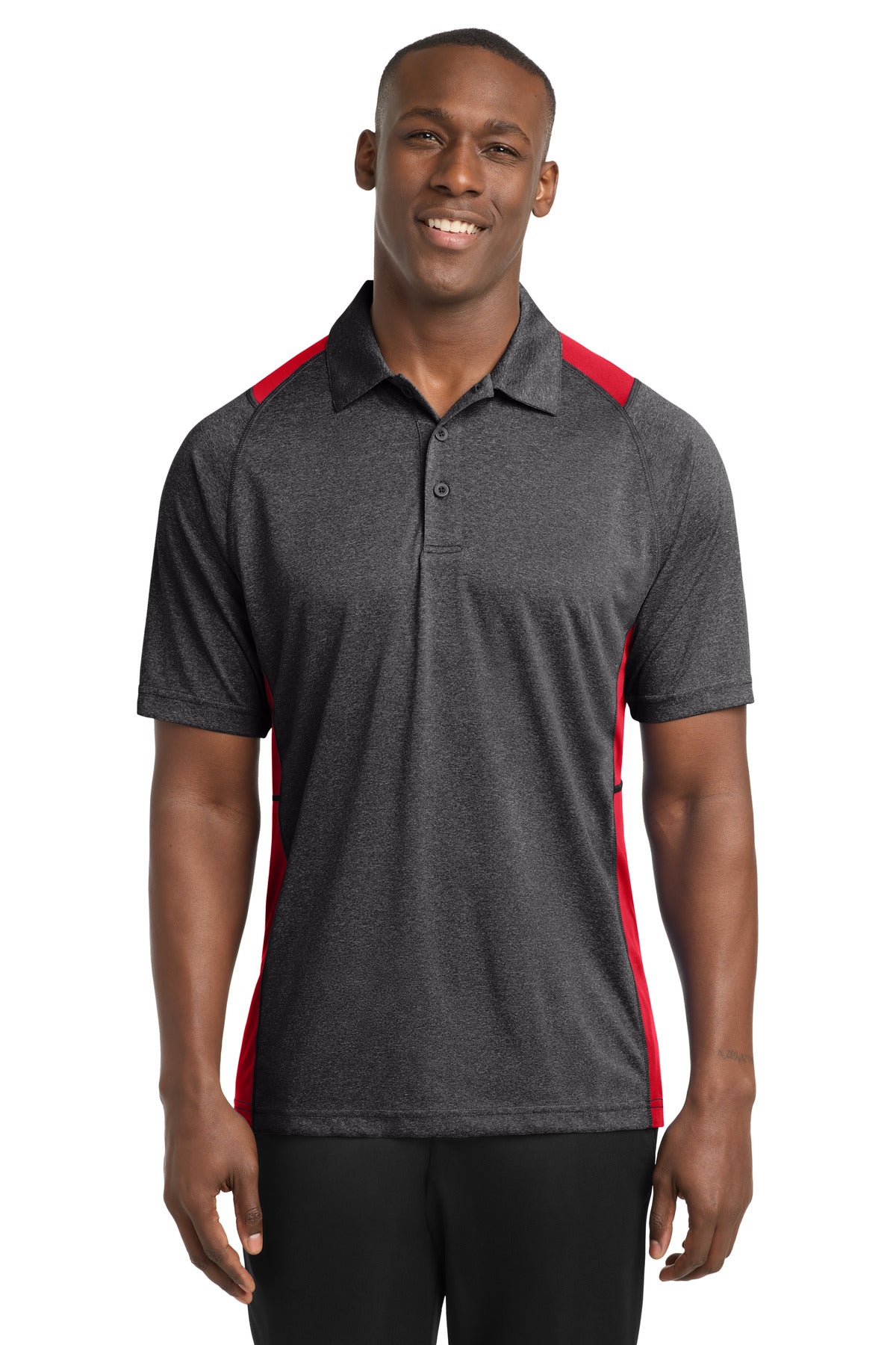 Graphite Heather/ True Red