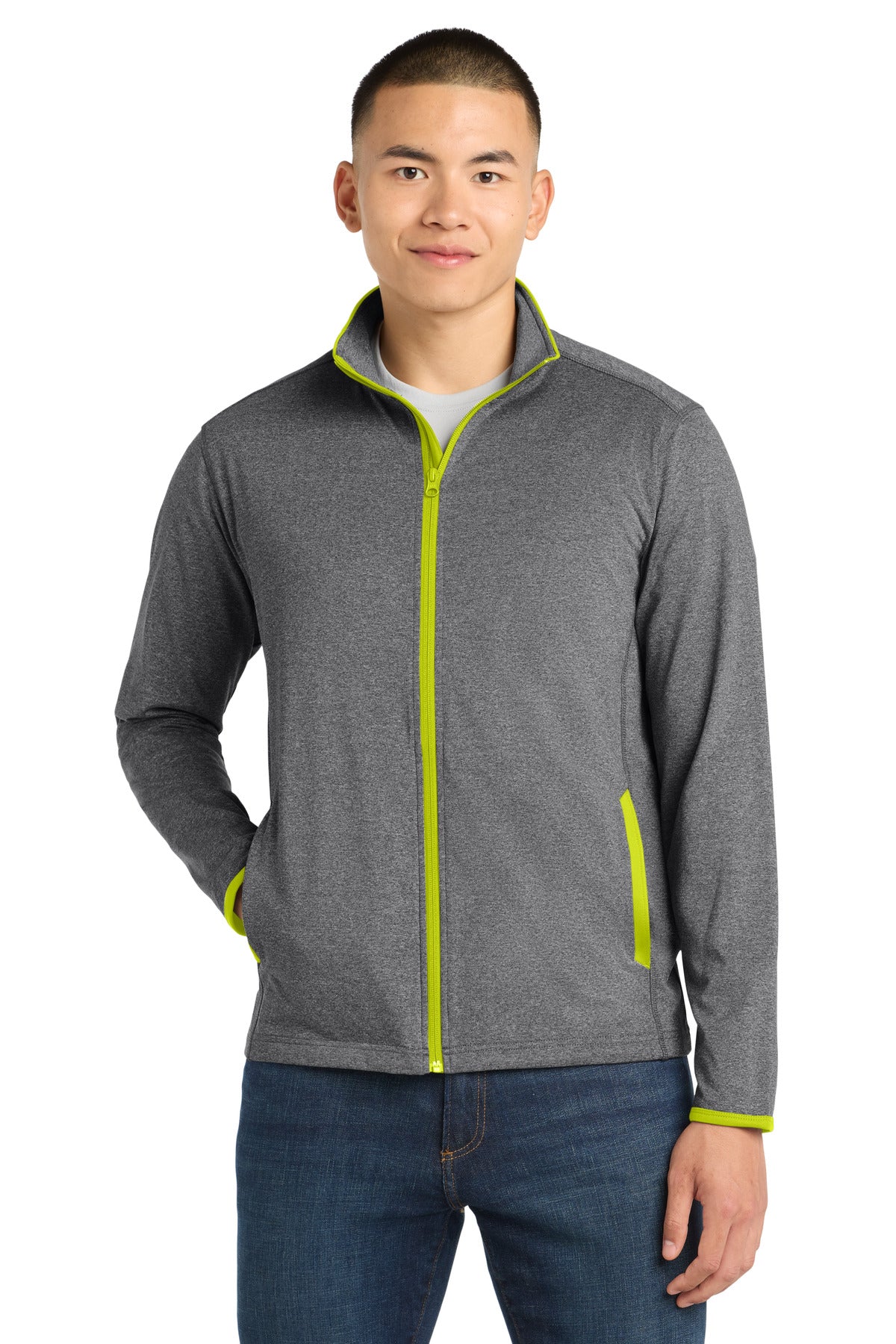 Charcoal Grey Heather/ Charge Green