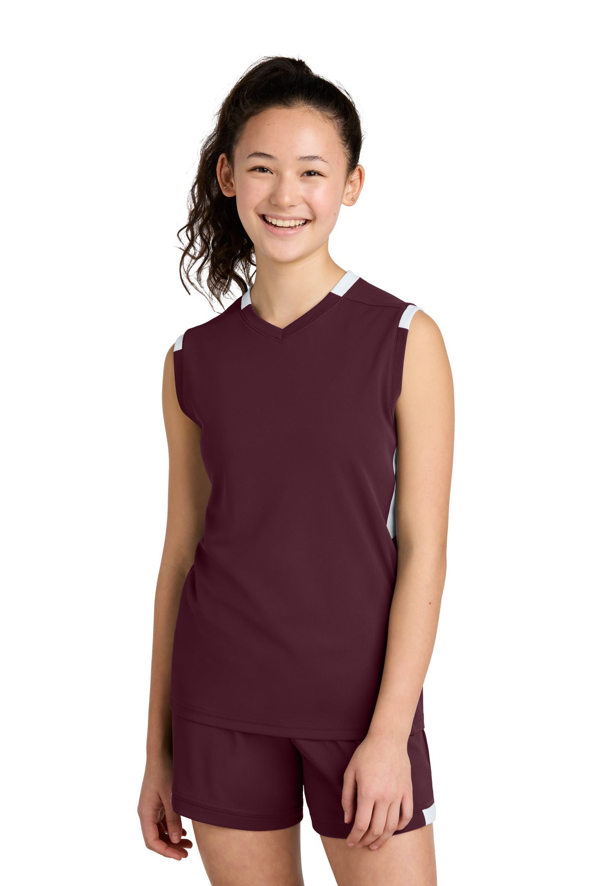 Maroon/ White
