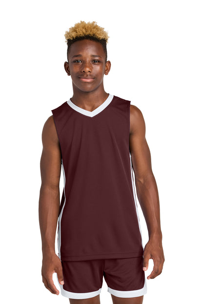 Maroon/ White