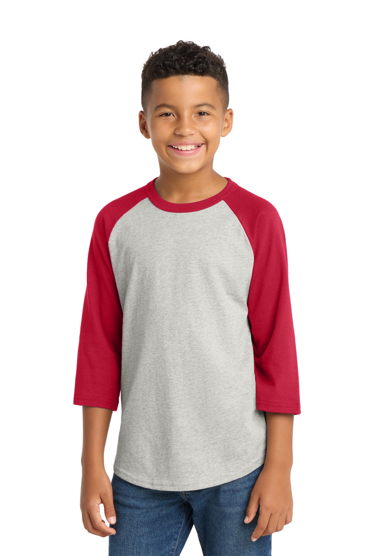 Heather Grey/ Red