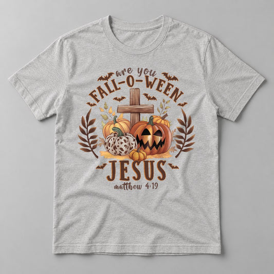Are You Fall-O-Ween Jesus tee in Athletic Heather