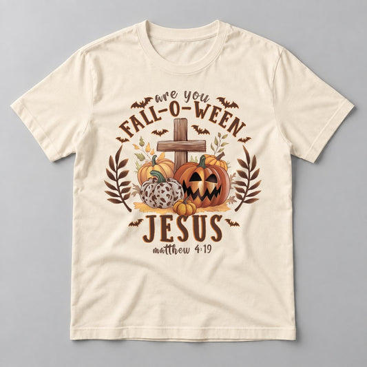 Are You Fall-O-Ween Jesus tee in Natural