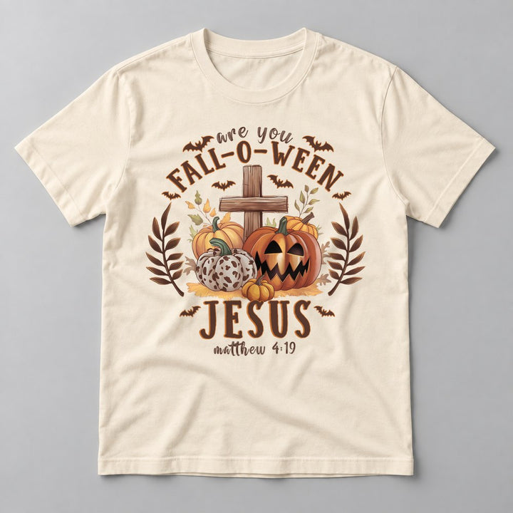 Are You Fall-O-Ween Jesus tee in Natural
