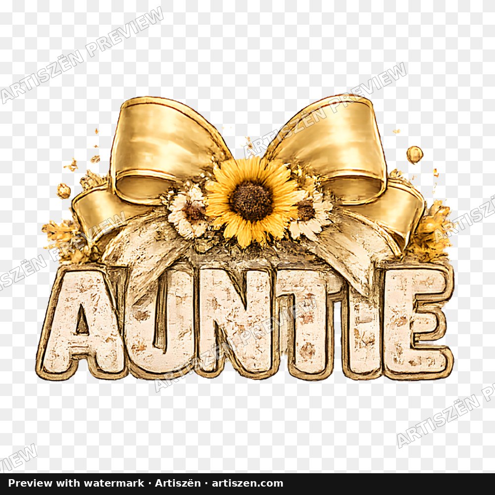 Auntie Sunflower Bow PNG preview