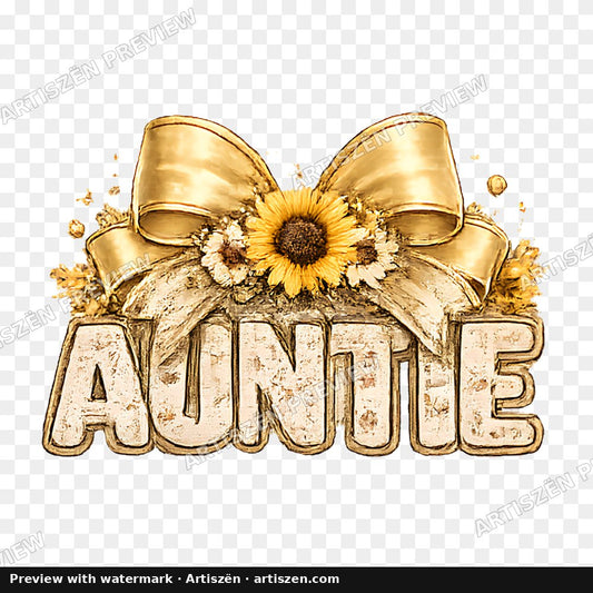 Auntie Sunflower Bow PNG preview