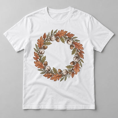 Autumn Cotton Wreath tee in White