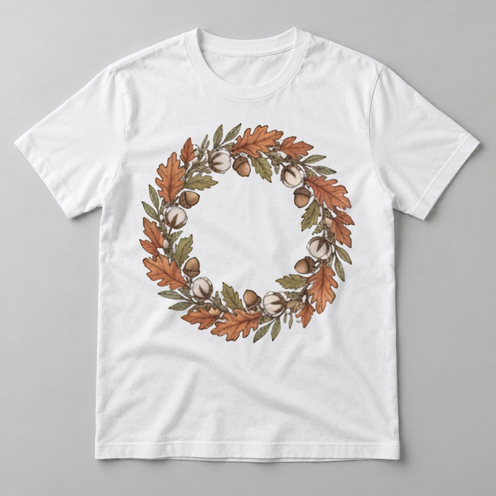 Autumn Cotton Wreath tee in White