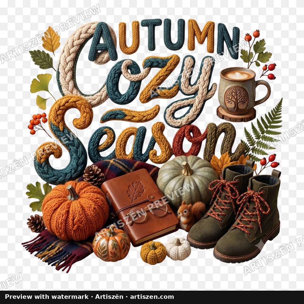 Autumn Cozy Season Knit PNG preview