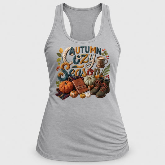 Autumn Cozy Season Knit racerback tank in Silver