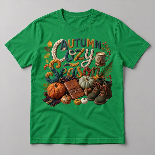 Autumn Cozy Season Knit tee in Kelly Green