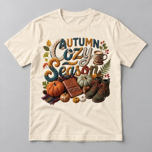 Autumn Cozy Season Knit tee in Natural