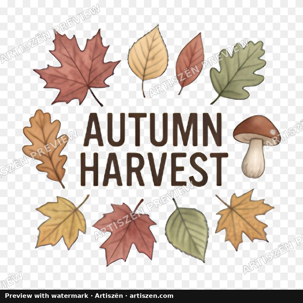 Autumn Harvest Leaves PNG preview