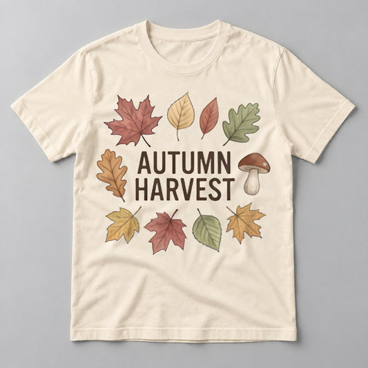 Autumn Harvest Leaves tee in Natural