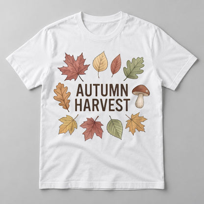 Autumn Harvest Leaves tee in White